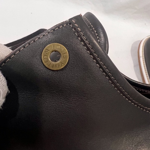 LOUIS VUITTON Brown Leather Lace Up Classic Oxfords Made in Italy 10 11US - Picture 11 of 17